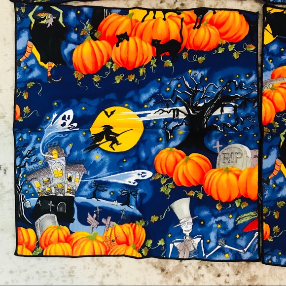 Four Halloween Cloth Cocktail Napkins Witch Print - Picture 3 of 3